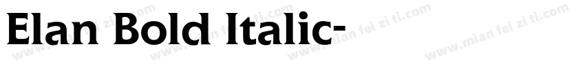 Elan Bold Italic字体转换